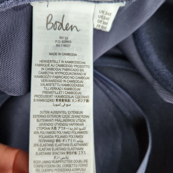 Boden Samos Embroidered Underwire One Piece Swimsuit Removable Strap Blue - Picture 11 of 12